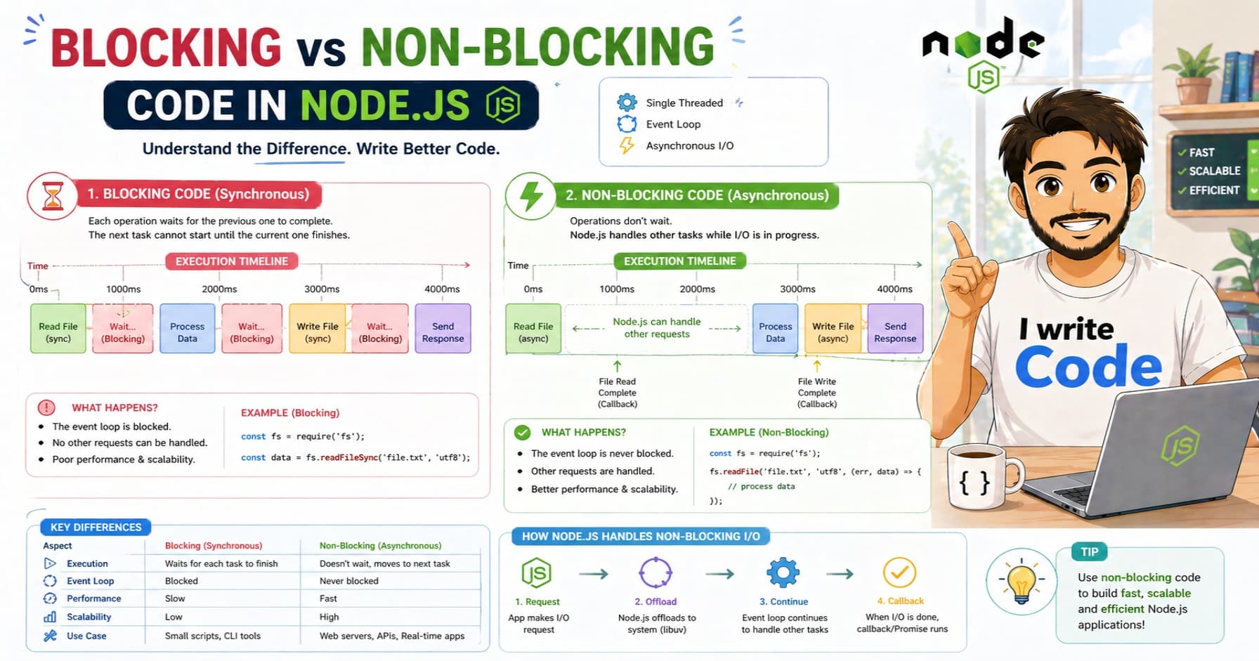 Blocking vs Non-Blocking Code in Node.js