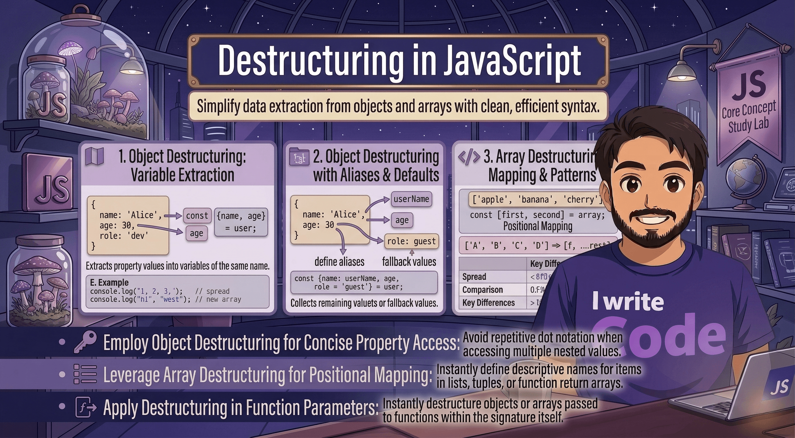 Destructuring in JavaScript