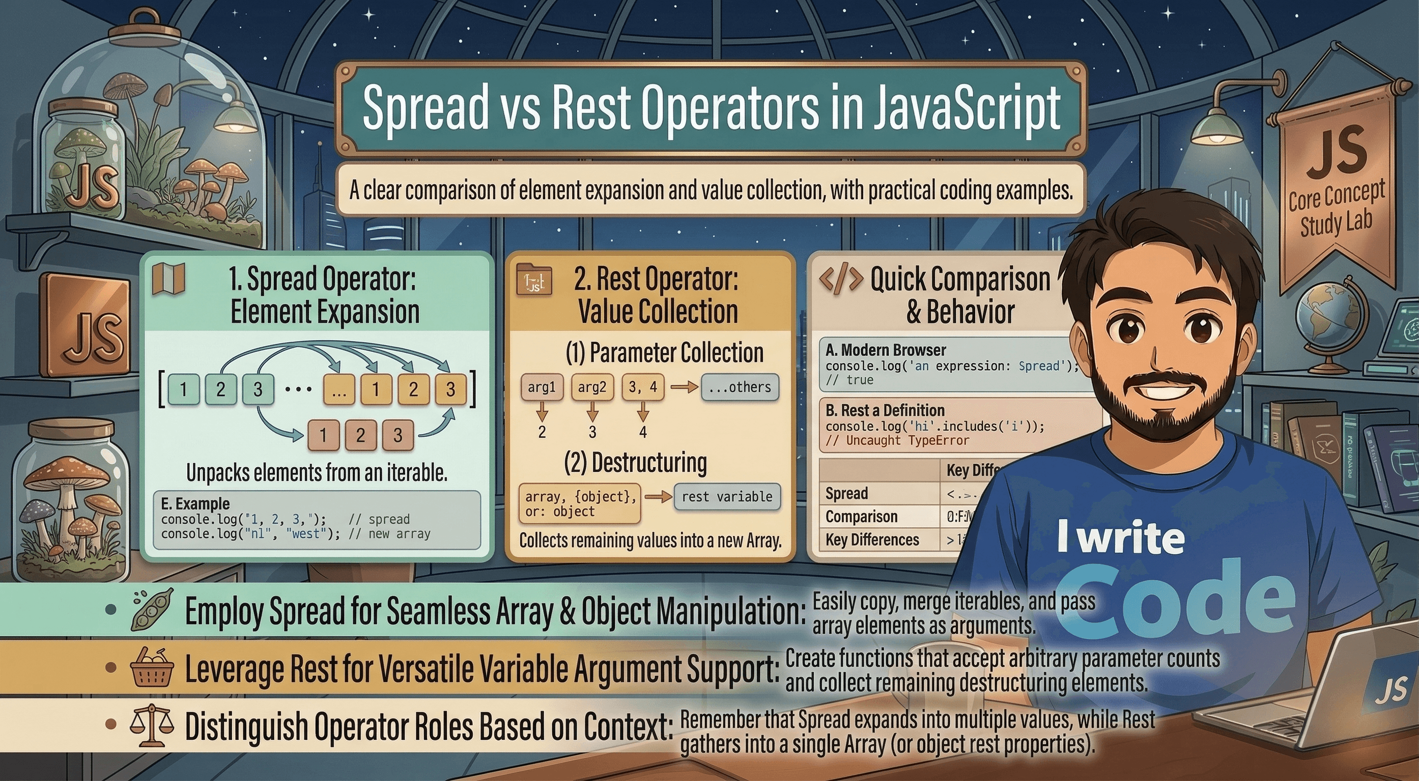 Spread vs Rest Operators in JavaScript